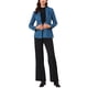 thumbnail image 2 of BLAZER DE TRABAJO DE MANGA LARGA CON CINTURÓN DE SUEDE SINTÉTICO PARA MUJERES INSPIRE CHIC TALLA L AZUL PEACOAT, 2 of 5