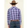 thumbnail image 2 of Rock & Roll Denim Men's And Ombre Crinkle Plaid Long Sleeve Western Shirt Blue XX-, 2 of 6