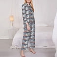 thumbnail image 3 of Xecao sparus aurata Print Women Pajamas Set Soft Sleepwear Pjs long Sleeve Button Down Nightwear with Long Pants-Small, 3 of 7