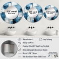 thumbnail image 4 of Designart "Cubist Struggle In Blue And White" Abstract Shapes Blue Large Round Mirror - Round Bedroom Mirror Wall Decor - Modern Round Printed Mirror - 23" x 23", 4 of 6