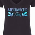 thumbnail image 4 of Inktastic Mermaid Vibes Text in Blues Women's V-Neck T-Shirt, 4 of 5