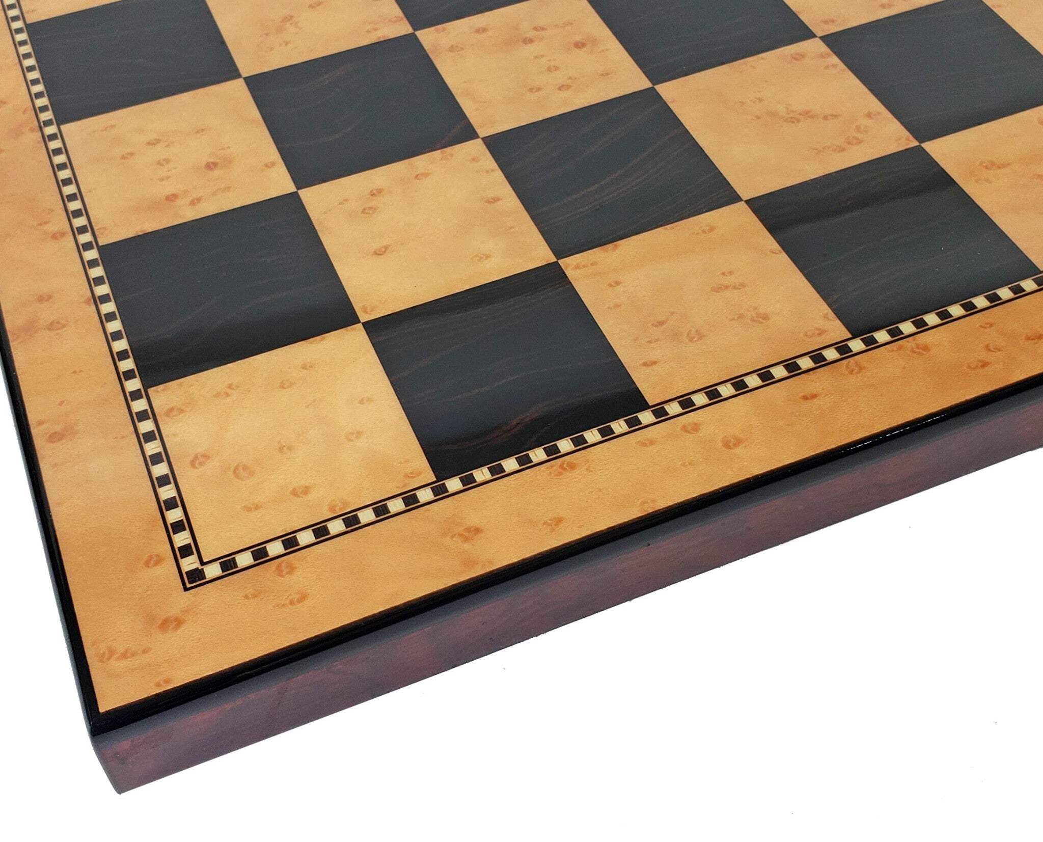 Black / Antiqued 3 3/4" Anderssen Staunton Wood Chess Set 18" Walnut Color Board