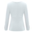 thumbnail image 5 of Moda para mujer Sexy Casual Sólido Cuello en V Tejido diario Camisa de vacaciones Blusa Tops Pompotops  gfhjh23047, 5 of 5