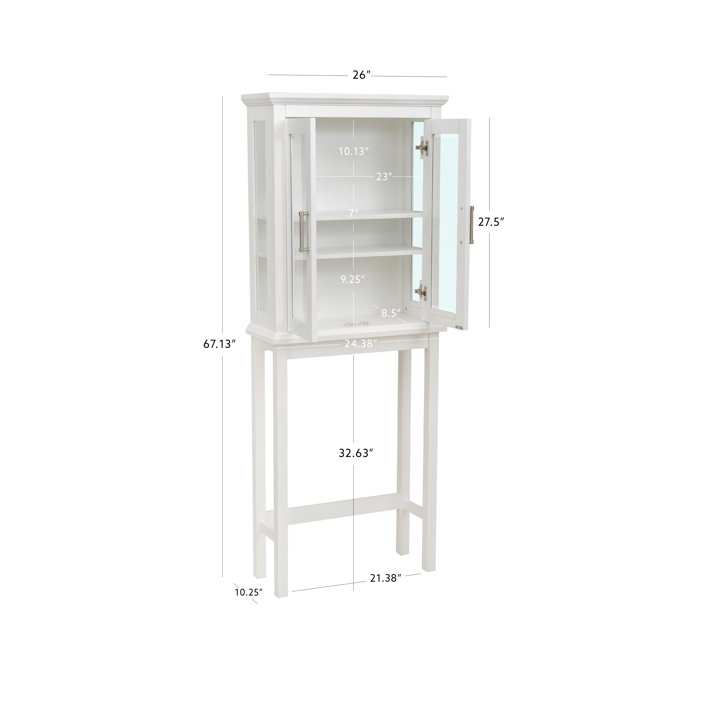 Linon Serenity Over the Toilet Bathroom Space Saver, White