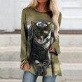 thumbnail image 2 of Blusa de manga larga con cuello redondo para mujer, camisetas informales con estampado de animales Pompotops FGAJ832, 2 of 5