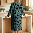 thumbnail image 6 of ZHYou Plus Size Midi Dresses for Women Floral Printed Long Sleeve Round Neck Loose Casual Nightgown Loungewear Sleep Dresses,Multicolor,Size 2XL, 6 of 7