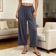 thumbnail image 2 of Bovxnpu Womens Pajama Pants Sleep Loungewear Bottoms Loungewear Pants Summer Cotton Wide Leg Loose Draped Sleepwear, 2 of 9