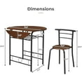 thumbnail image 2 of CZMJY 31.5" Drop Leaf Dining Table Set 3 Pieces for Small Space,Small Kitchen Table Set for 2,Round Folding Table with 2 Chairs for Home,Kitchen,Apartment,Black&Brown, 2 of 7