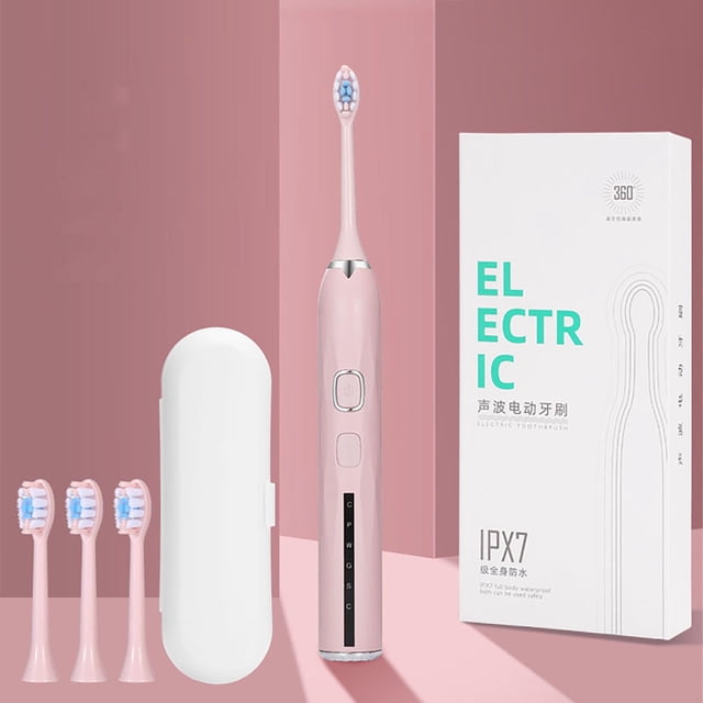WSBDENLK 15 Level Adult Electric Toothbrush,Household Soft Bristle Cleaning Toothbrush,Ultrasonic Charging Fully Automatic Intelligent Toothbrush Charging Model with 6 Brush Heads
