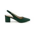 thumbnail image 3 of BLISSFUL STEP Women's Block Heel Pumps Slingback Heels Dark Green 8.5, 3 of 7