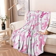 thumbnail image 2 of Pink Breast Cancer Round Blanket,Comfortable Soft Flannel Throw Blanket,All Season,Warm Lightweight Blankets for Sofa Bed Couch Living Room Chair 47"x47", 2 of 5