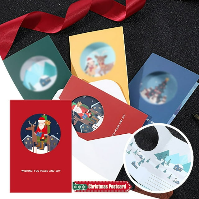 EGNMCR Christmas Thank You Card DIY Creative Blessing Gift Message Card Universal Card the card