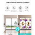 thumbnail image 4 of Window Privacy Film Purple Spring Floral Stained Glass Window Film Decorative Sun Block Window Cover Summer Bee Garden Flora Illustrations Window Clings Static Sticker for Bathroom 17.7"x39.3", 4 of 7