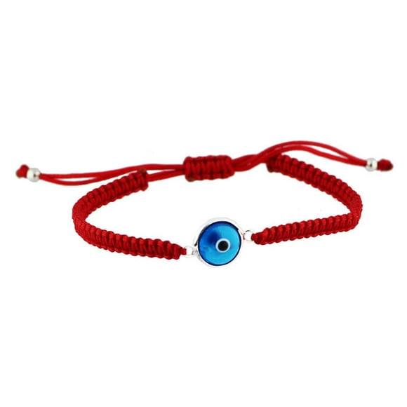 Bracelet à Ficelles Rouge de Kabbale avec Mauvais Oeil Bleu