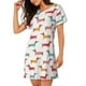 thumbnail image 2 of Easygdp Dachshund Dog Puppy Camisón de manga corta para mujer, informal, estampado, 2 of 6