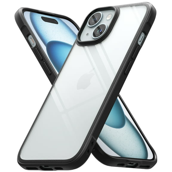 Ringke Fusion Bold [Clear Back   Anti-Yellowing Material] Compatible with iPhone 15 Case, Non-Slip Enhanced Grip Transparent Phone Cover for Women, Men - Black