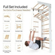 WEDANTA Wooden Swedish Ladder Wall Set – Kids Stall Bars for Exercise – Kids Swedish Gymnastic Wall Gym – Wood Stall Bar Gymnastics Playground – Best Gym for All Family