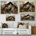 thumbnail image 4 of Designart "Roaster Barnyard Charm I" Animals Floater Framed Wall Art Living Room, 4 of 7