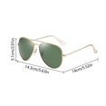 thumbnail image 3 of Gafas de marco de metal Gafas de sol de aviación de doble puente de moda Protección solar FLhrweasw Nuevo, 3 of 6