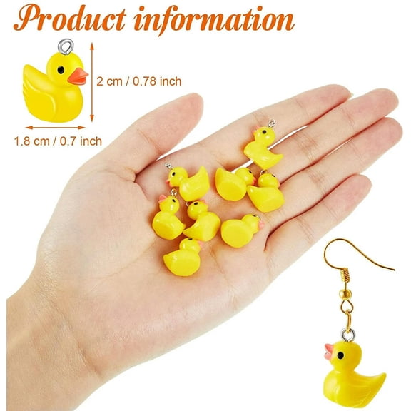 U8MO 40 Rubber Ducky Charms Yellow Resin Cut Kawaii Jewelry Supplies Set Bath *