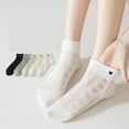 thumbnail image 3 of 4 Pairs Women's Heart Pattern Breathable Short Crew Socks Soft Stretch Knit Design Multiple Color Options - 4 pairs-B, 3 of 7