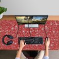 thumbnail image 4 of Long Mouse Pads for Desk,Red Christmas Gift and Snowflake Pattern Desk Mats on Top Of Desks, Desk Mouse Pad Extra Large with 3mm Non-Slip Base and Stitched Edge for Gaming,Office,Work,Home 47.3x23.6in, 4 of 5