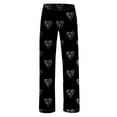 thumbnail image 4 of zbxnLI Plus Size Pajama Pants for Women Heart Printed Pjs Sleep Pants Comfort Waist Wide Leg Lounge Pants, 4 of 6