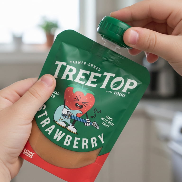 Tree Top Strawberry Apple Sauce Packs, 100% USA Apples, 3.2 oz, 12