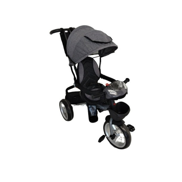 Triciclo Angelin Baby S3041X para bebés, evolutivo Luz y Sonido Gris -