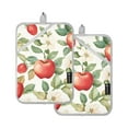 thumbnail image 7 of Yayeee Pot Holders Kitchen Heat Resistant with Pocket 7"x9.8" Cotton Oven Cooking Hot Pads, Beige Apple Pattern, 7 of 7