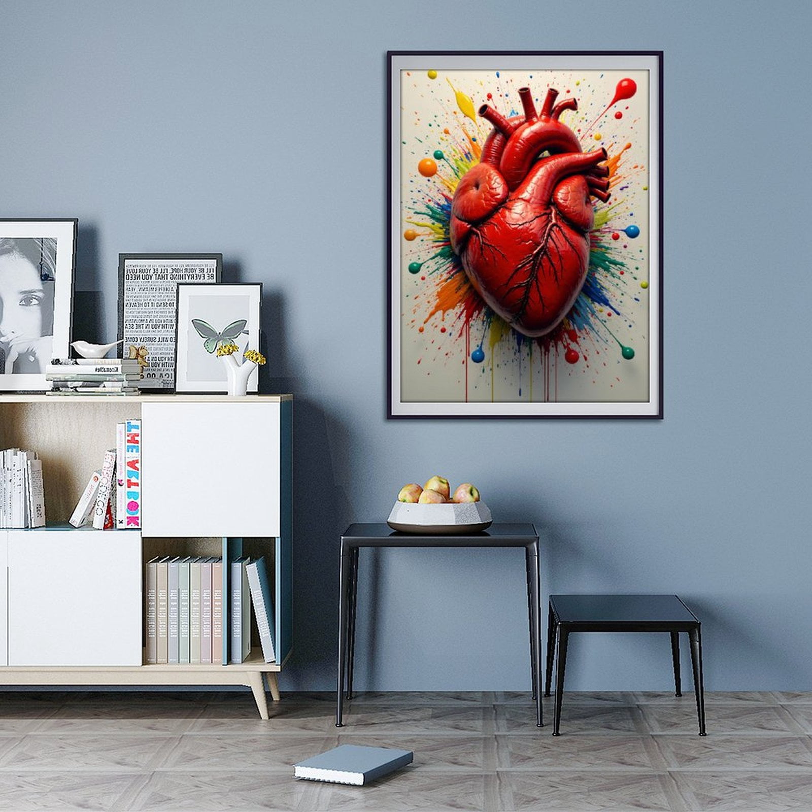 Diamond Art Kit for Adults, Vibrant Heartburst Artwork Diamond Painting for Adults Beginners, DIY Diamond Art Painting Kits, 5D Diamond Painting Crafts for Home Decor 12x16 Frameless