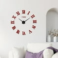 thumbnail image 4 of jifeng Modern DIY Large Wall Clock 3D Mirror Surface Sticker Home Office Red, 4 of 7
