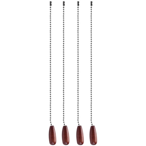 Vruelia 4 Pieces Ceiling Fan Chain Pulls Wooden Pull Extension for Light Lamp (Walnut Color)
