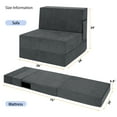 thumbnail image 7 of Folding Sofa Bed Chair with Pillow,Convertible Fold Out Chair Bed Sleeper,Foam Floor Mattress, Foldable Futon Couch Bed for Living Room/Dorm/Guest/Office (Grey, Single), 7 of 7