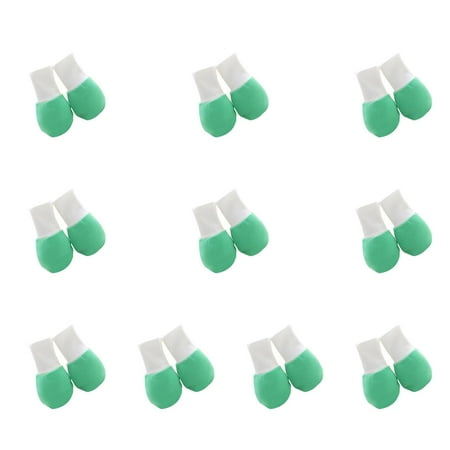 

10pcs 1 Pair Unisex Baby Anti-Scratch Gloves Newborn Boys Girls Toddler Warm Keeping Cotton Gloves Green