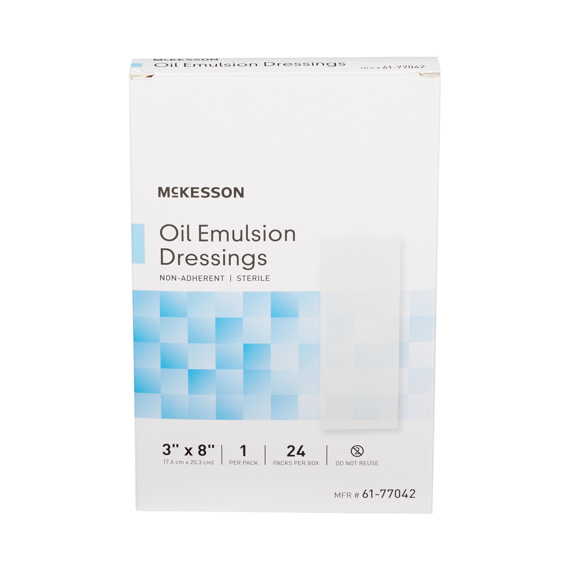 McKesson Oil Emulsion Impregnated Dressing 3 x 8" Rectangle Acetate Gauze 61-77042 24 Ct