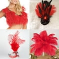 thumbnail image 5 of 10 Pack Natural Ostrich Feathers, 10-12 in (25-30 cm) Crafts DIY Plume Feather for Centerpieces Home Wedding Party Table Decoration - Red, 5 of 7