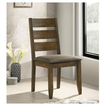 Knotty Nutmeg and Grey Ladderback Dining Chair (Set of 2) Brown Dining Room Farmhouse,Rustic Side Chair Rubberwood Wood