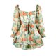 thumbnail image 5 of TRKIYQC Mono sexy con cuello cuadrado y espalda descubierta para mujer, mono de manga larga con vendaje de flores a la moda, cintura alta TRKIYQC moda, 5 of 9