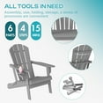 thumbnail image 3 of FODINGHILL Folding Adirondack Chair Set of 2,HDPE All Weather Fire Pit Chairs,Outdoor Plastic Chairs for Patio Porch Garden,Grey, 3 of 11