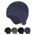 thumbnail image 3 of Spencer Men Women Winter Knit Earflap Hat Warm Skull Cap Cuffed Beanie Hat for Outdoor Ski Hiking "Navy Blue", 3 of 4