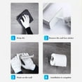 thumbnail image 3 of Inteprter Colgador de estilo montado en la pared para baño, soporte cuadrado para el hogar, soporte de papel autoadhesivo, superficie lisa para cajón de Juegos de accesorios de baño Plata Inteprter HA4513-01B, 3 of 6