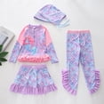 thumbnail image 2 of Shadoumai Girl's 3 Piece Bikini Sets Floral Print Spaghetti Straps Cute Swimsuits with Beach Skirt Bathing Suits, 2 of 5