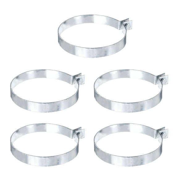 Uxcell 5 Pack Brace Bands Chain Link Fence, Galvanized Steel Tension Bands with Bolts & Nuts for 5-15/32" Chain Link Post, Pipe, Gate, Fences Panels, Silver (6.89" L x 0.87" W)