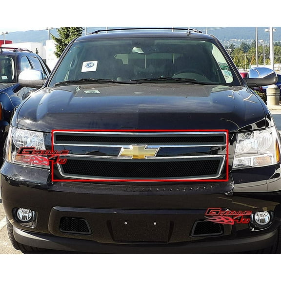APS Compatible with Chevy Avalanche & Suburban & Tahoe 2007-2014 Main Upper Stainless Steel Black Mesh Front Grill Grille Insert C76451H