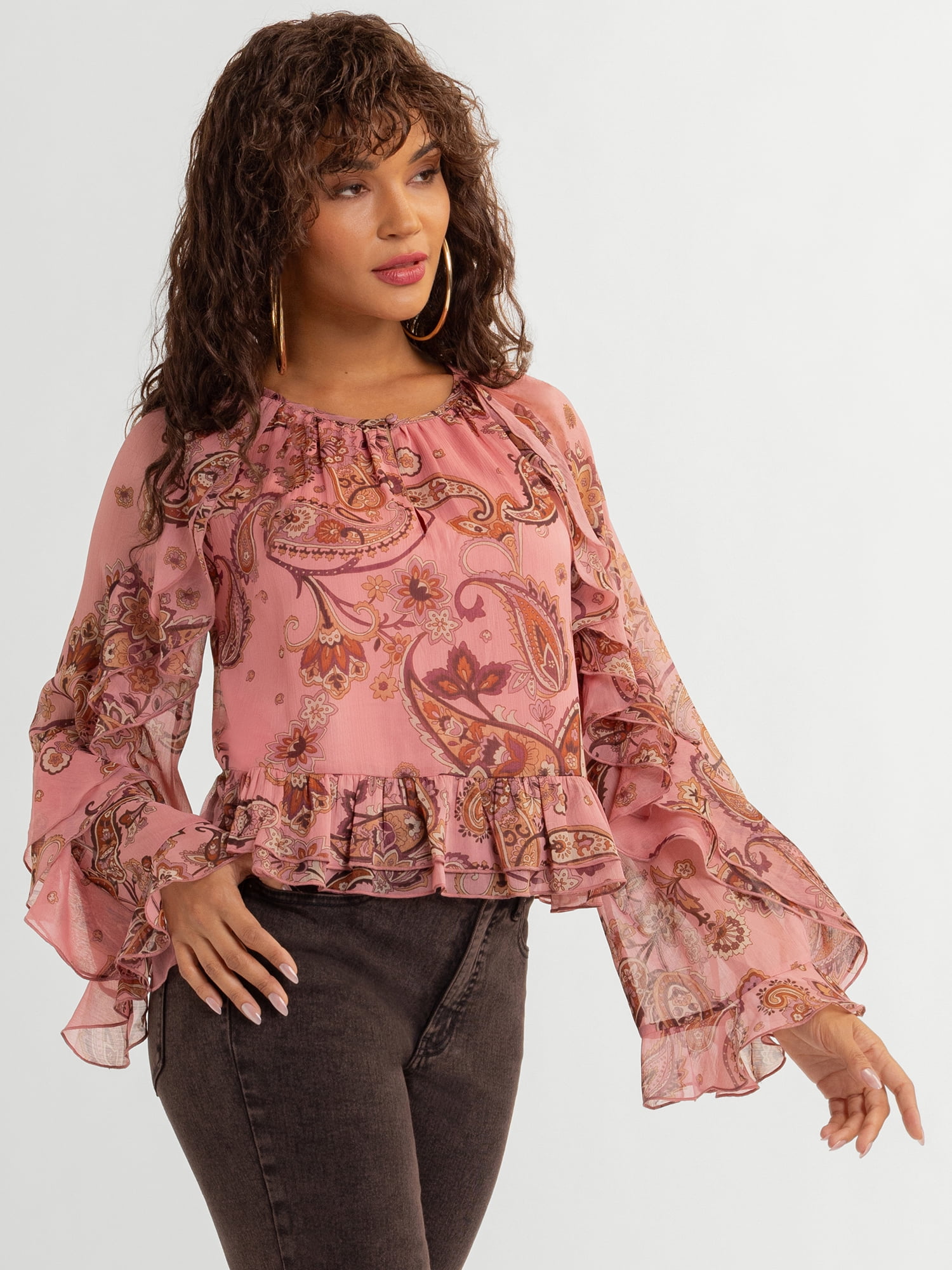 Jessica Simpson Women's Ella Ruffle Top, Sizes XS-XL