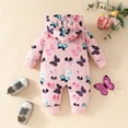 thumbnail image 4 of Rhuody Girl Onesies 0-3 Months Winter Jumpsuit O Neck Long Sleeve Hooded Bodysuit Cartoon Pattern Romper Fashion Clothes Red, 4 of 7