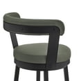 thumbnail image 6 of Kobe 30" Bar Height Swivel Bar Stool in Black Finish and Gray Faux Leather, 6 of 10