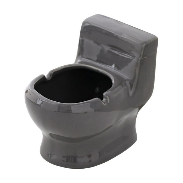 Cenicero de cerámica con forma de inodoro, soporte para cigarrillos de escritorio, adorno decorativo para baño, hogar, oficina, coche, accesorio para fumadores, regalo novedoso y único para