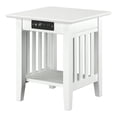 thumbnail image 1 of AFI Table d'Appoint en Bois Massif de 20 Pouces avec Chargeur d'Appareils Intégré, Blanc, 1 of 9